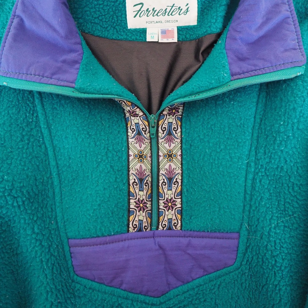 Vintage‎ 90's Forrester's Quarter Zip Fleece Pull Over Sz Medium GORPcore Retro